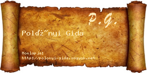Polónyi Gida névjegykártya